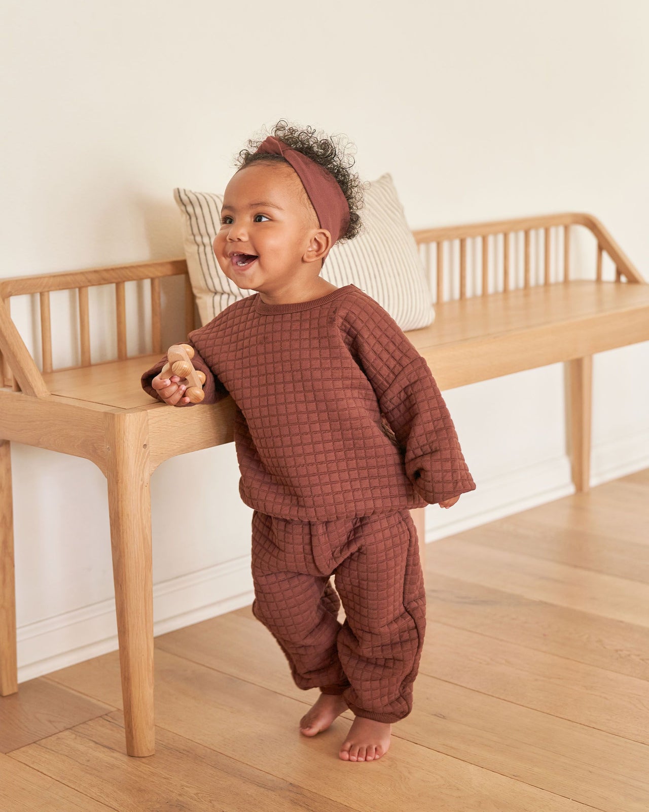 Quincy Mae Quilted Sweater & Pant Set, Plum