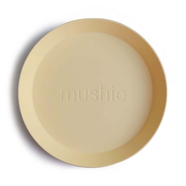 Mushie Round Dinnerware Plate Set, Daffodil