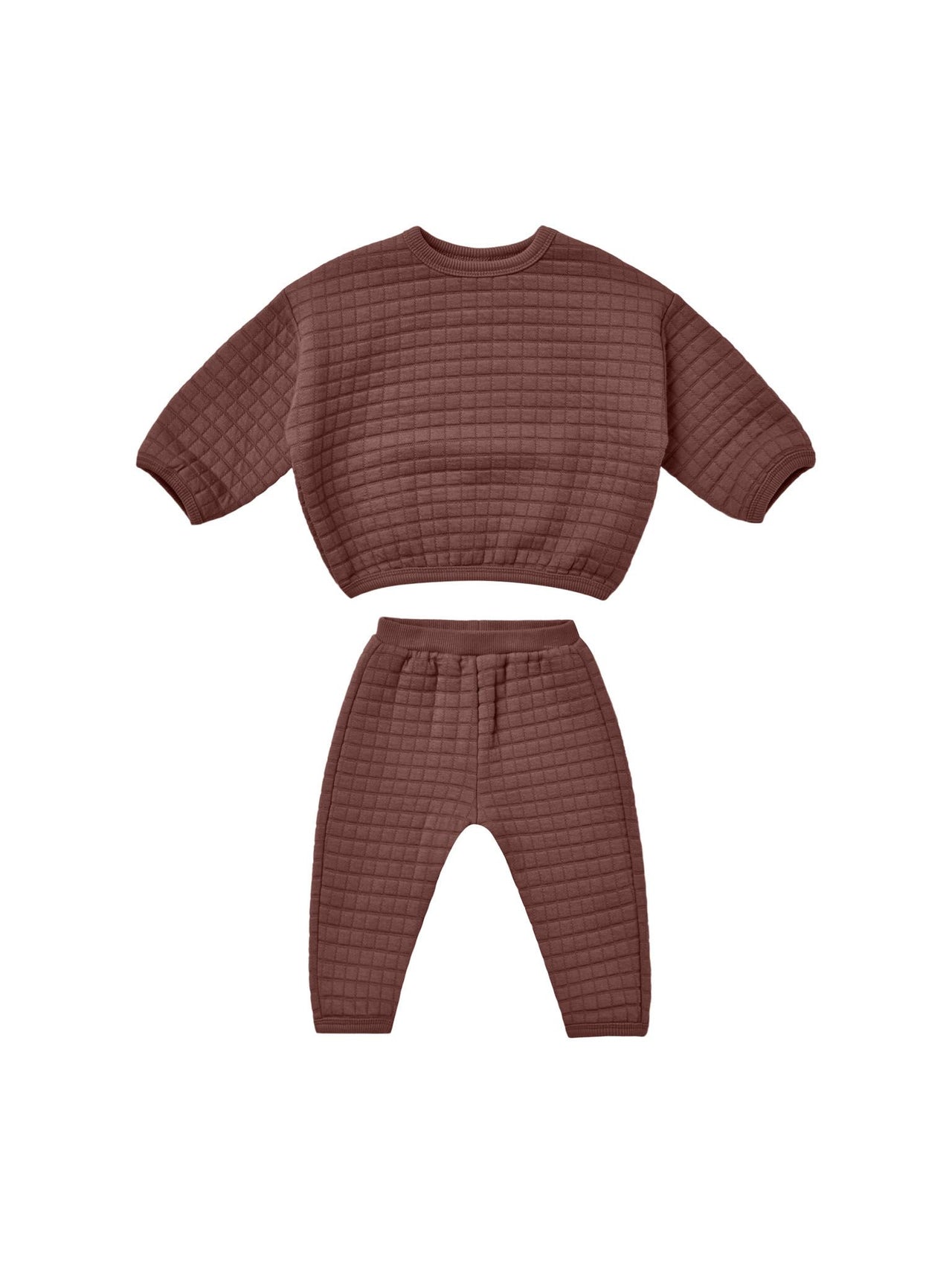 Quincy Mae Quilted Sweater & Pant Set, Plum