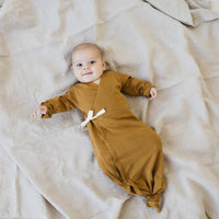 Thumbnail for KidWild Organic Baby Kimono Gown, Curry