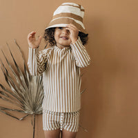 Thumbnail for KidWild Organic Bucket Hat, Stripe Clay