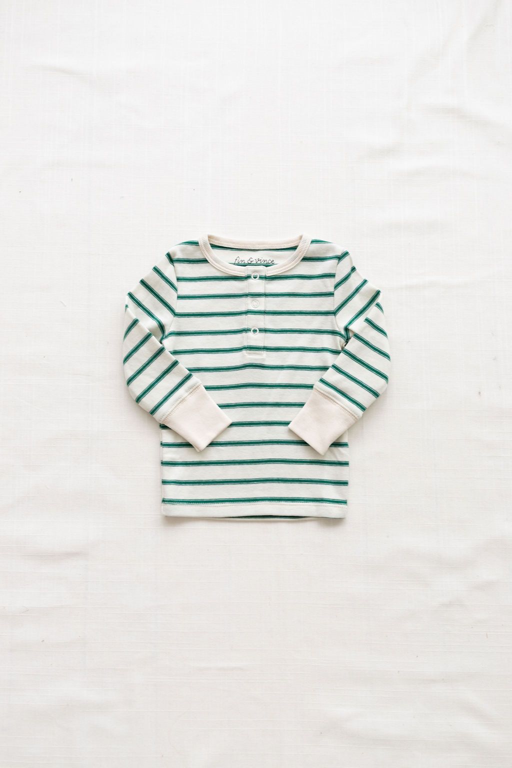 Fin & Vince Ribbed Snap Top, Ticking Stripe