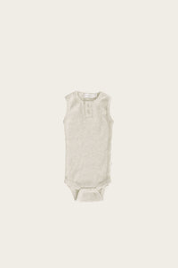 Thumbnail for Jamie Kay Organic Singlet Bodysuit, Oatmeal Marble