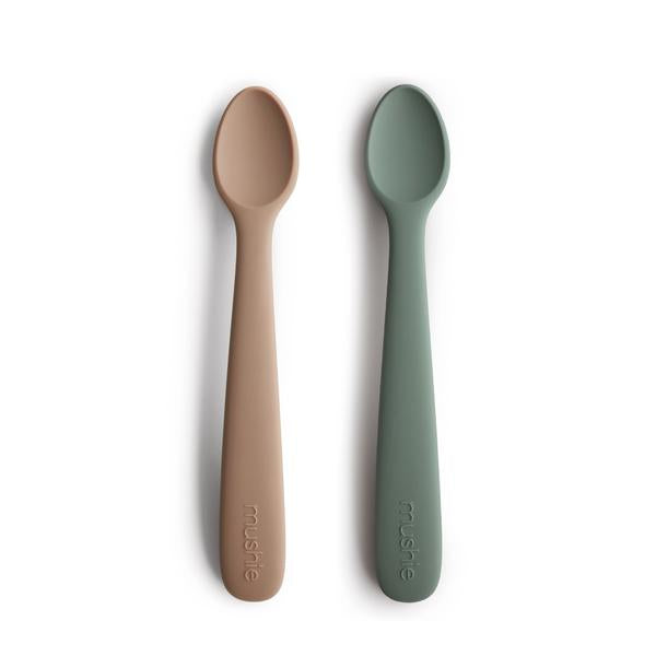 Mushie Silicone Feeding Spoons, Thyme/Natural
