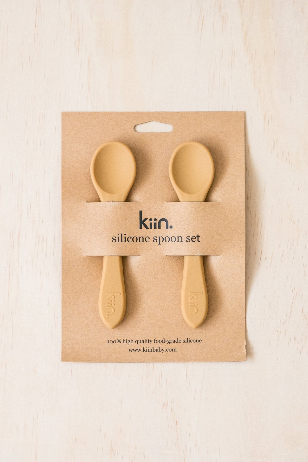 Kiin Baby Silicone Spoon Set, Tan
