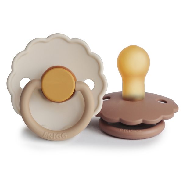 FRIGG Daisy Rubber Pacifier, Chamomile/Peach Bronze (2-Pack)