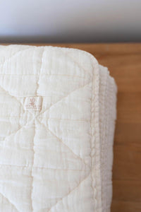 Thumbnail for New Grain Quilted Crib Blanket, Natural