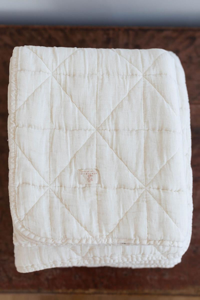 New Grain Quilted Crib Blanket, Natural