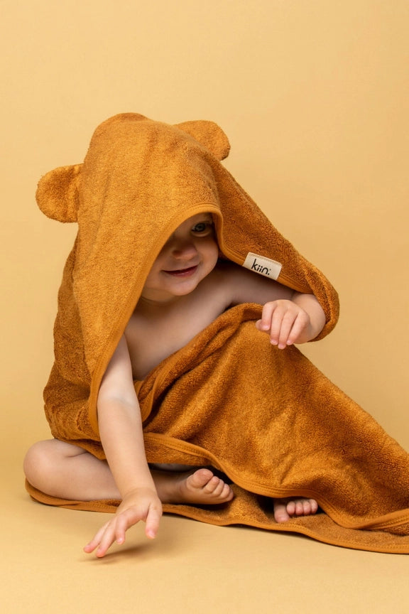 Kiin Baby Hooded Towel, Caramel 