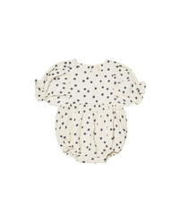 Thumbnail for Quincy Mae Cosette Romper, Navy Dot
