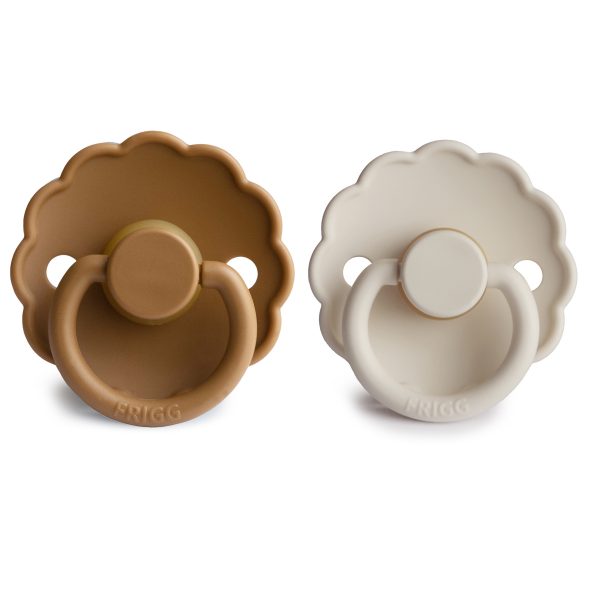 FRIGG Rubber Pacifier, Cappuccino/Cream (2-Pack)