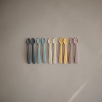 Thumbnail for Mushie Silicone Feeding Spoons, Lilac (2-Pack)
