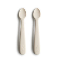 Thumbnail for Mushie Silicone Feeding Spoons, Ivory (2-Pack)
