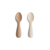 Thumbnail for Mushie Silicone Toddler Spoons, Natural/Shifting Sand