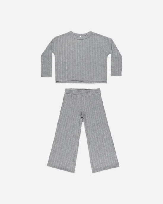 Rylee + Cru Cozy Rib Set, Dusty Blue