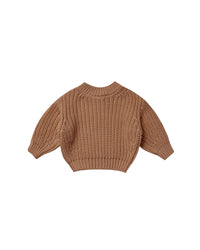 Thumbnail for Quincy Mae Chunky Knit Sweater, Cinnamon