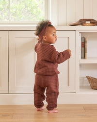 Thumbnail for Quincy Mae Quilted Sweater & Pant Set, Plum