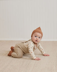 Thumbnail for Quincy Mae Organic Knit Overalls, Sand