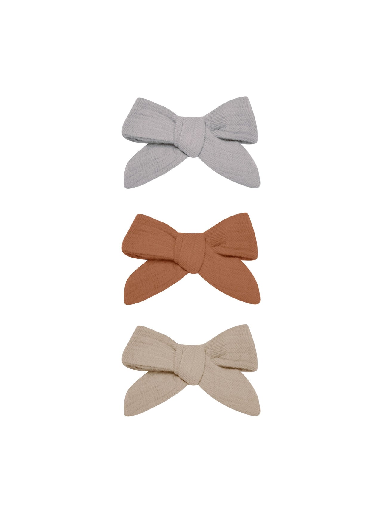 Quincy Mae Bow + Clip | Set of 3 (Periwinkle, Clay, Oat)