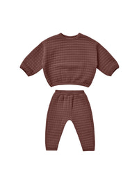 Thumbnail for Quincy Mae Quilted Sweater & Pant Set, Plum