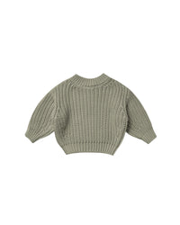 Thumbnail for Quincy Mae Chunky Knit Sweater, Basil
