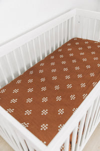 Thumbnail for Mebie Baby Muslin Crib Sheet, Chestnut Textiles