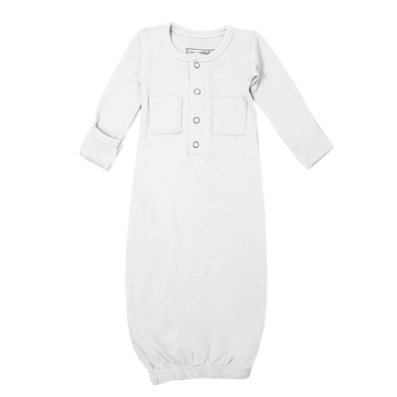 L'ovedbaby Organic Gown, White