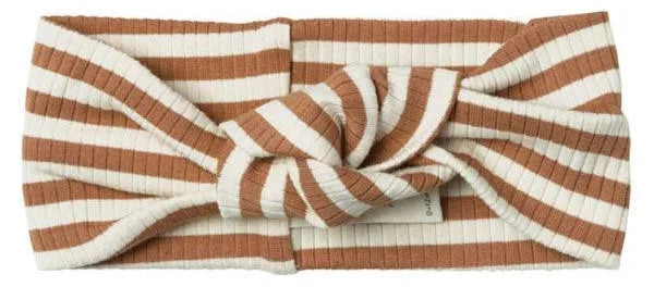 Quincy Mae Organic Knotted Headband, Cinnamon Stripe