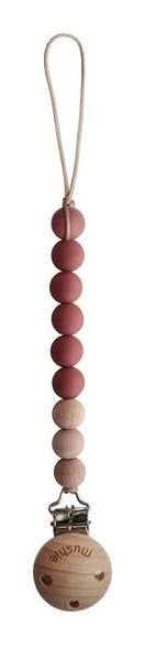 Thumbnail for Mushie CLEO Pacifier Clip, Redwood