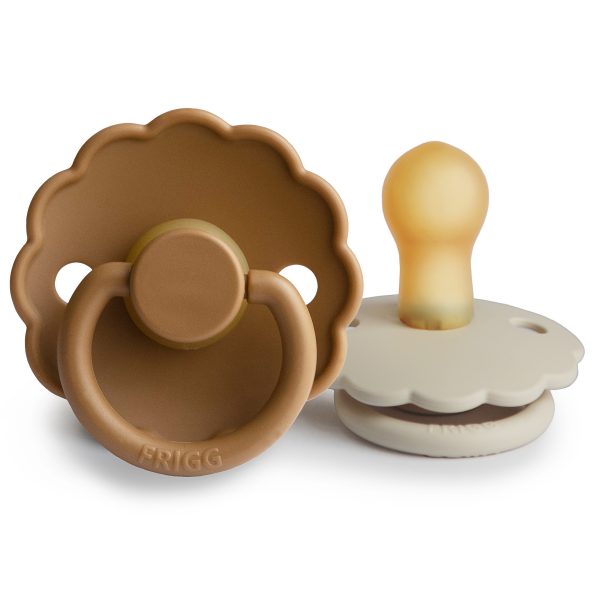 FRIGG Rubber Pacifier, Cappuccino/Cream (2-Pack)