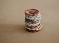 Thumbnail for Mushie Pearl Teething Bracelets, Lilac/Cyan/Soft Peach