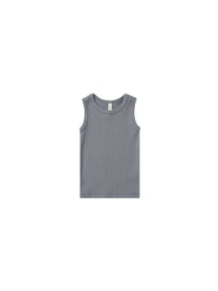 Thumbnail for Quincy Mae Organic Ribbed Tank, Washed Indigo