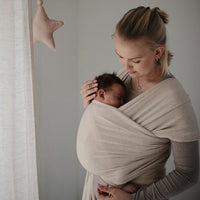 Thumbnail for Mushie Organic Baby Wrap, Beige Melange