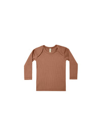 Thumbnail for Quincy Mae Organic Ribbed Lap Tee, Clay