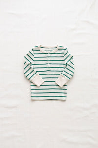 Thumbnail for Fin & Vince Ribbed Snap Top, Ticking Stripe