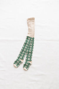 Thumbnail for Fin & Vince French Plaid Tights, Fern