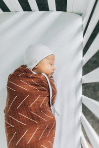 Thumbnail for Mebie Baby Rust Mudcloth Muslin Swaddle Blanket
