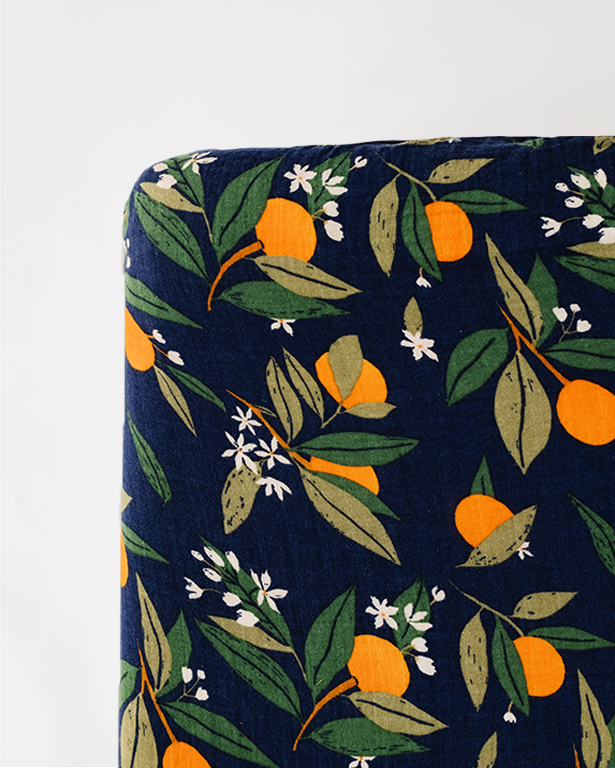 Clementine Kids Orange Blossom Crib Sheet