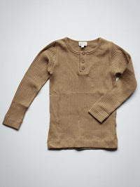 Thumbnail for The Simple Folk Ribbed Onesie, Camel