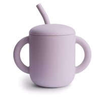 Thumbnail for Mushie Silicone Training Cup + Straw, Lilac