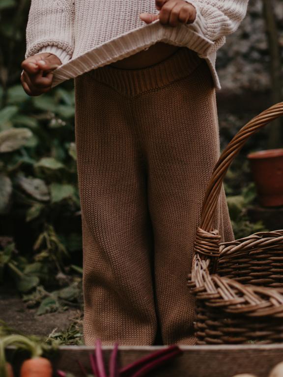 The Simple Folk Wide Leg Knit Trouser, Mocha