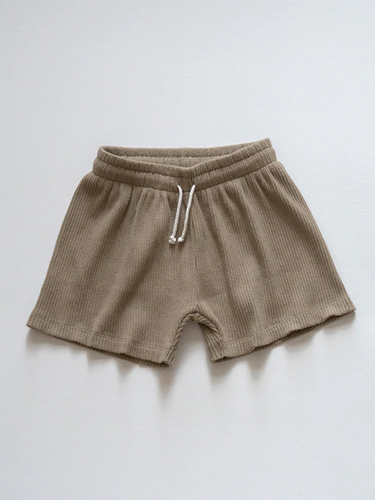 The Simple Folk Ribbed Shorts, Mushroom – Wild Ivy
