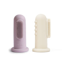 Thumbnail for Mushie Finger Toothbrush, Lilac/Ivory