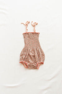 Thumbnail for Fin & Vince Smocked Bubble Onesie, Sunset Floral