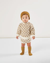 Thumbnail for Rylee + Cru Flower Stitch Knit Bloomer, Ivory