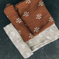 Thumbnail for Mebie Baby Muslin Swaddle, Chestnut Textiles