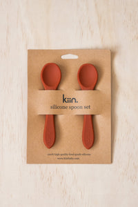 Thumbnail for Kiin Baby Silicone Spoon Set, Rust
