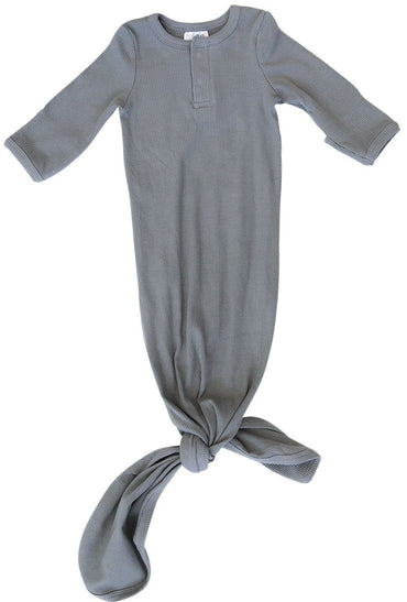 Mebie Baby Ribbed Knot Gown, Grey